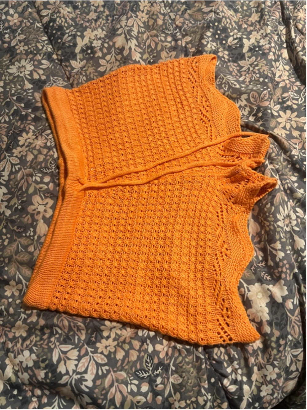orange crochet shorts Jolie and joy size large - Picture 2 of 7